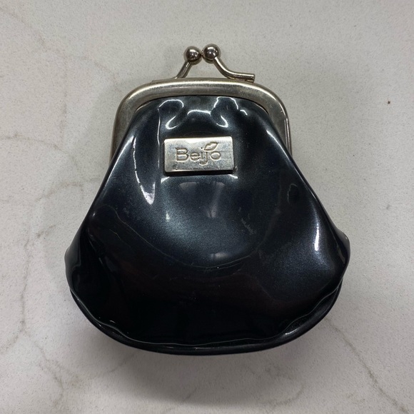 Beijo coin purse in black/grey patent leather - Picture 1 of 4